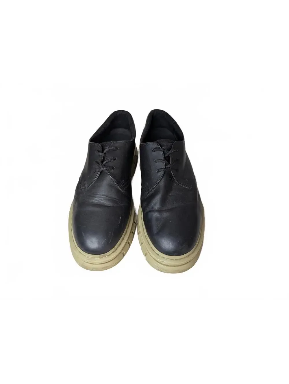 Dr. Martens Rikard 3-Eye Chunky Platform Shoes Black Leather Size 11 US
